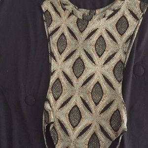 Gold and black shimmery bodysuit